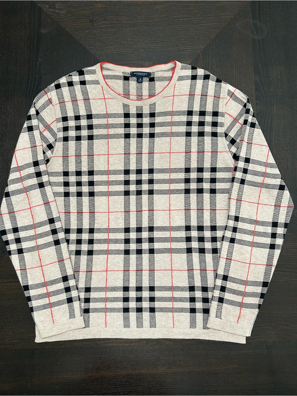 BURBERRY LONDON NOVA CHECK SWEATER 100% COTTON  VTG